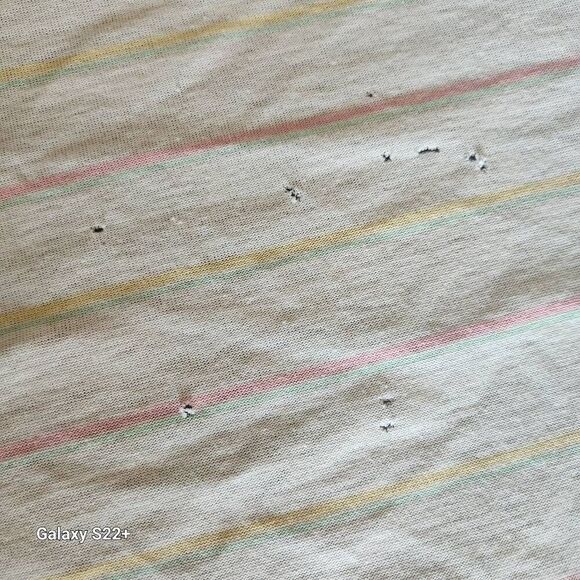 Knit Fabric remnants-pastel and white stripe and pastel polka dot for sewing, cr - Picture 6 of 9